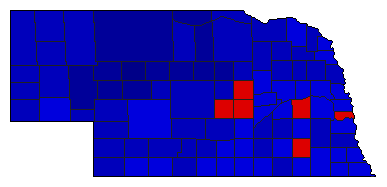 1970 Nebraska County Map of General Election Results for Lt. Governor