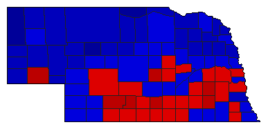 1970 Nebraska County Map of General Election Results for Secretary of State