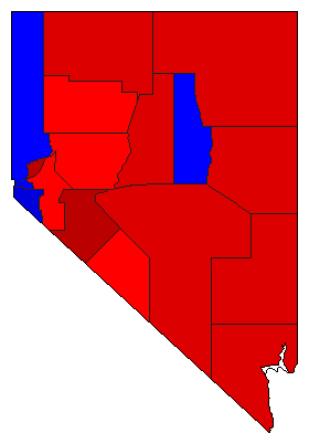 1970 Nevada County Map of General Election Results for Governor