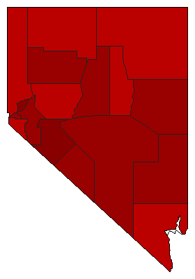 1970 Nevada County Map of General Election Results for Secretary of State