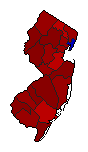 1970 New Jersey County Map of Democratic Primary Election Results for Senator
