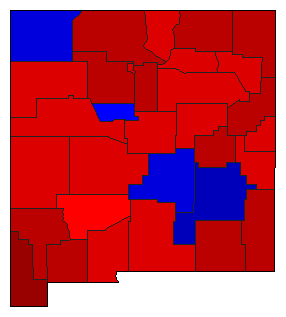 1970 New Mexico County Map of General Election Results for State Treasurer