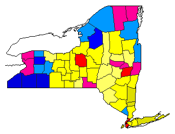 1970 New York County Map of General Election Results for Senator