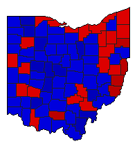 1970 Ohio County Map of General Election Results for State Auditor