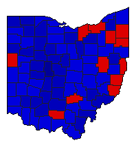 1970 Ohio County Map of General Election Results for Secretary of State
