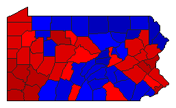 1970 Pennsylvania County Map of General Election Results for Governor