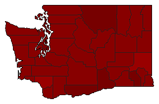 1970 Washington County Map of Democratic Primary Election Results for Senator