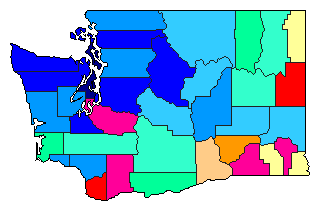 1970 Washington County Map of Republican Primary Election Results for Senator
