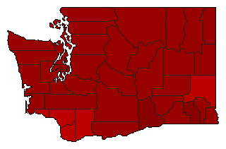 1970 Washington County Map of Open Primary Election Results for Senator
