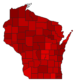 1970 Wisconsin County Map of General Election Results for Senator