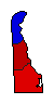 1972 Delaware County Map of General Election Results for Governor