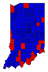 1972 Indiana County Map of General Election Results for Lt. Governor