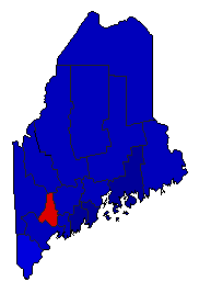 1972 Maine County Map of General Election Results for President