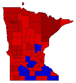 1972 Minnesota County Map of General Election Results for Senator