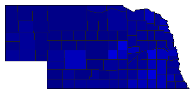 1972 Nebraska County Map of General Election Results for President