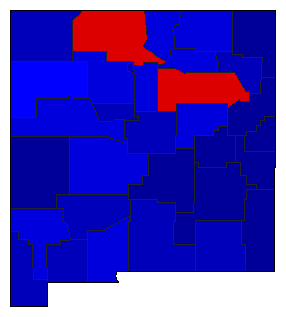 1972 New Mexico County Map of General Election Results for President