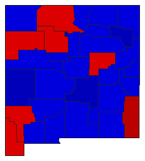 1972 New Mexico County Map of General Election Results for Senator
