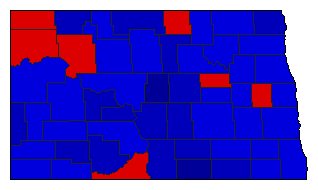 1972 North Dakota County Map of General Election Results for Attorney General