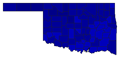 1972 Oklahoma County Map of General Election Results for President
