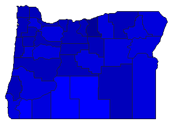 1972 Oregon County Map of Republican Primary Election Results for Senator
