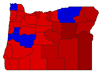 1972 Oregon County Map of Democratic Primary Election Results for Attorney General