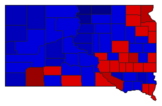 1972 South Dakota County Map of General Election Results for State Auditor