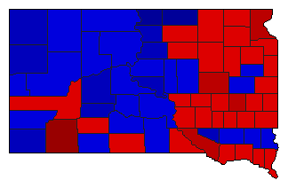 1972 South Dakota County Map of General Election Results for Attorney General