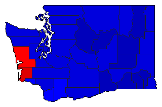 1972 Washington County Map of General Election Results for President