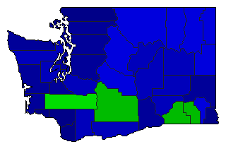1972 Washington County Map of Republican Primary Election Results for Governor
