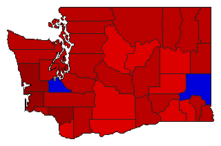1972 Washington County Map of General Election Results for Lt. Governor