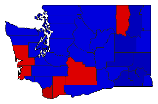 1972 Washington County Map of General Election Results for Secretary of State