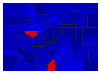 1972 Colorado County Map of General Election Results for President