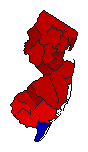 1973 New Jersey County Map of General Election Results for Governor