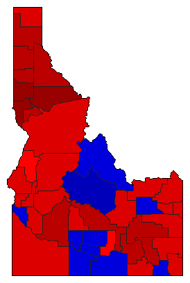 1974 Idaho County Map of General Election Results for Senator