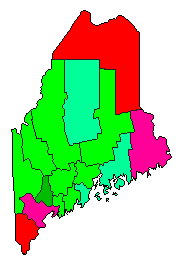 1974 Maine County Map of General Election Results for Governor