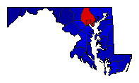 1974 Maryland County Map of General Election Results for Senator