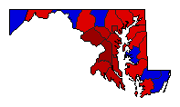 1974 Maryland County Map of General Election Results for Governor