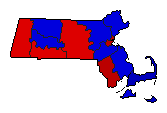1974 Massachusetts County Map of General Election Results for Attorney General