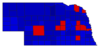 1974 Nebraska County Map of General Election Results for State Auditor