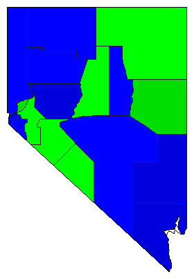 1974 Nevada County Map of Republican Primary Election Results for Governor
