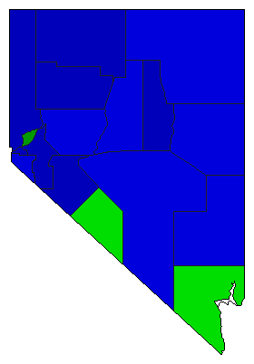 1974 Nevada County Map of Republican Primary Election Results for Lt. Governor