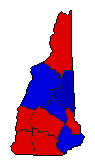 1974 New Hampshire County Map of General Election Results for Senator