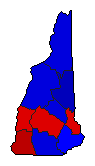 1974 New Hampshire County Map of General Election Results for Governor