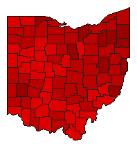 1974 Ohio County Map of General Election Results for Senator