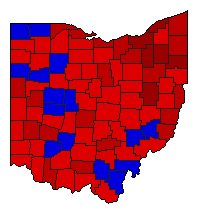 1974 Ohio County Map of General Election Results for State Treasurer
