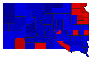 1974 South Dakota County Map of General Election Results for State Auditor