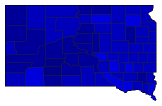 1974 South Dakota County Map of General Election Results for Attorney General