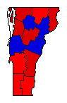 1974 Vermont County Map of General Election Results for State Treasurer