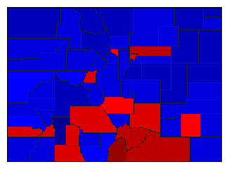 1974 Colorado County Map of General Election Results for Secretary of State
