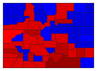 1974 Colorado County Map of General Election Results for State Treasurer